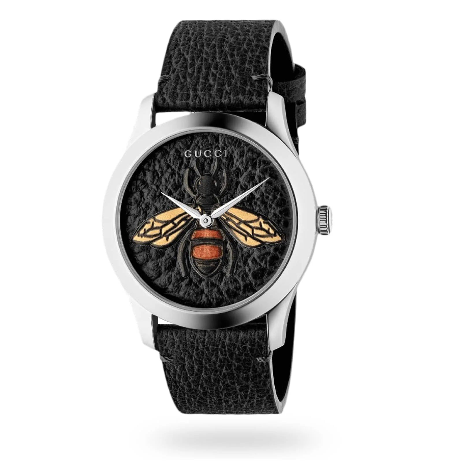 Unisex Gucci G-Timeless Black Leather Watch -YA1264067